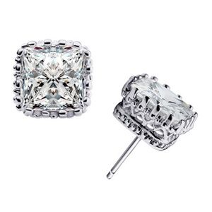 NWT Cubic Zirconia 6MM square earrings